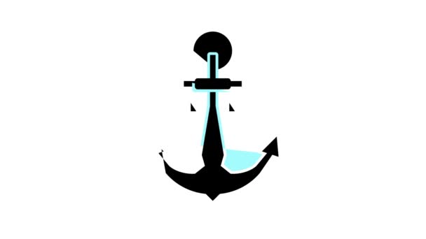 Kontener Port Narzędzie kolorowa ikona animacja — Wideo stockowe