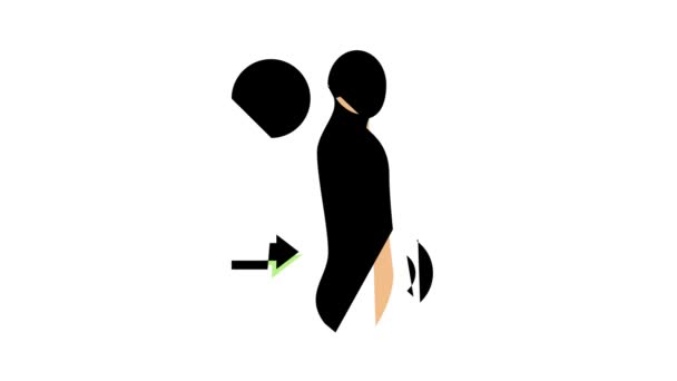 Escoliosis Enfermedad color icono de animación — Vídeo de stock