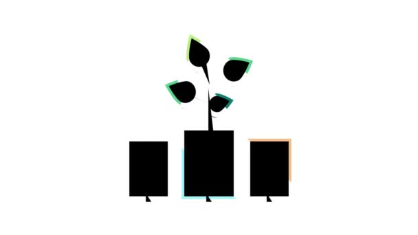 Urbano Jardinagem Eco cor ícone animação — Vídeo de Stock