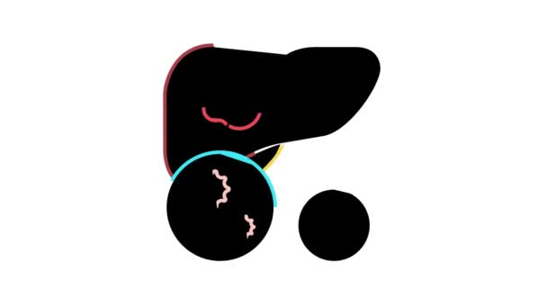 肝炎肝病健康问题彩色动画图标 — 图库视频影像