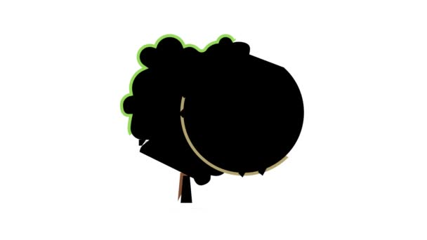 Madeira Terra Crescimento Natural Árvore cor ícone animação — Vídeo de Stock