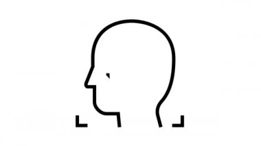 Yüz Tanıma Teknolojisi siyah çizgi animasyonu