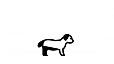 Köpek Evcil Hayvanı Siyah Çizgi Canlandırması