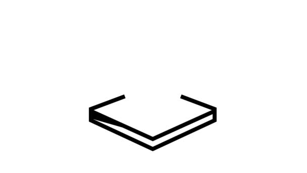 Stoffen Eigenschappen zwarte lijn animatie — Stockvideo