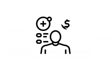 Cash Services Bank siyah çizgi canlandırması