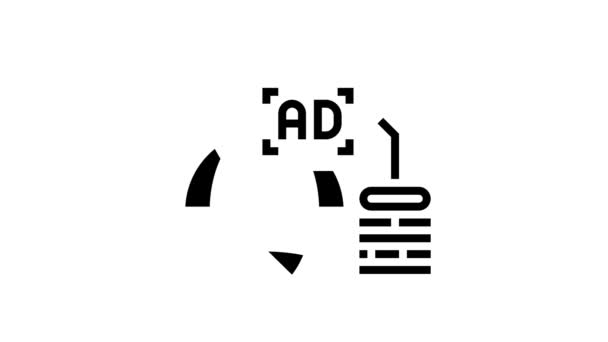 Programmatische Werbung Service schwarze Linie Animation — Stockvideo
