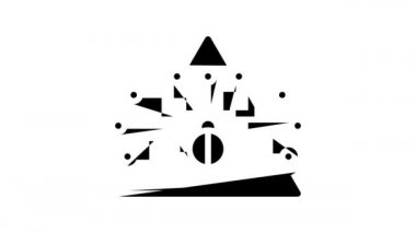 Siber Güvenlik Sistemi Teknolojisi siyah çizgi animasyonu