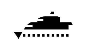 Tekne Su Taşımacılığı Siyah Çizgi Canlandırması Tipi