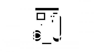 Benzin İstasyonu Ekipman Siyah çizgi canlandırması