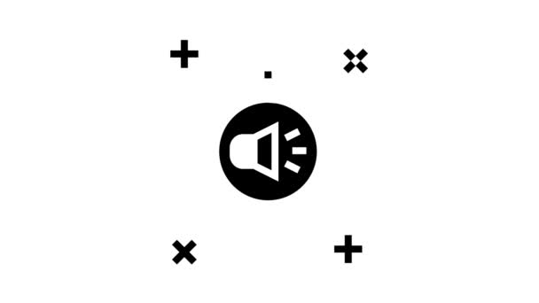 White Noise Hearing glyph pictogram animatie — Stockvideo