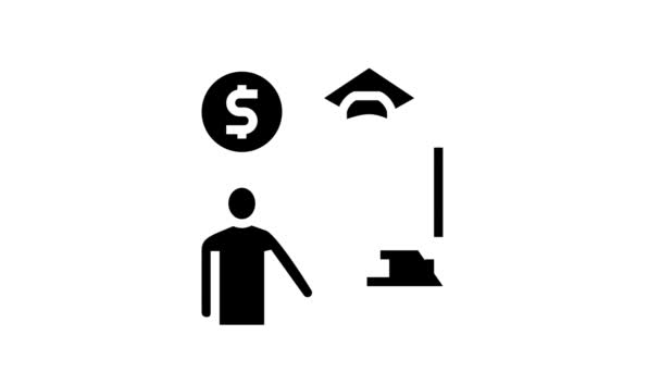 Allowance Finance Hilfe Glyphen-Icon-Animation — Stockvideo