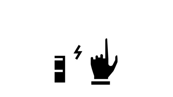 Energiebesparende tool glyph pictogram animatie — Stockvideo