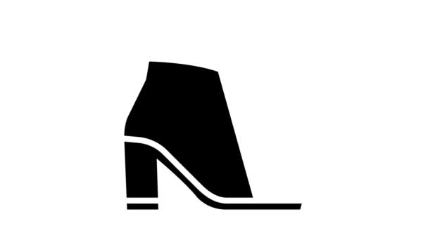 Shoe Care Accessoires Glyphensymbol Animation — Stockvideo