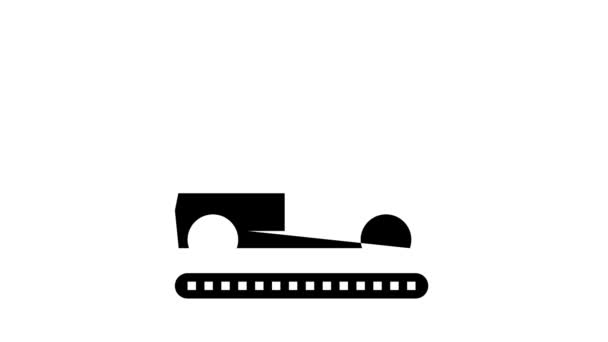 Car Factory Productie glyph pictogram animatie — Stockvideo