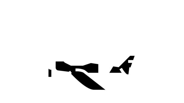 Flight School Educate glyph pictogram animatie — Stockvideo