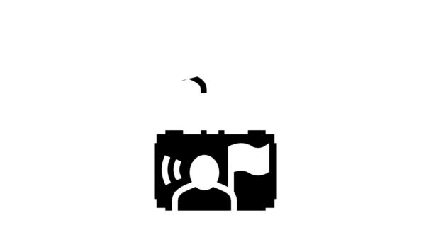 Visa For Traveling glyphh icon animation — стоковое видео