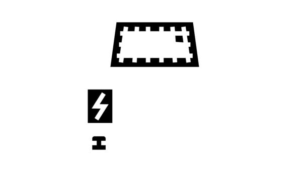 Conditioning System Electronics glyph pictogram animatie — Stockvideo