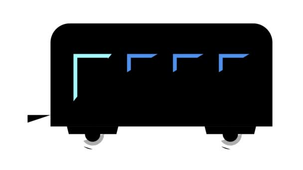 Passagiere Transport Anhänger Farbe Symbol Animation — Stockvideo