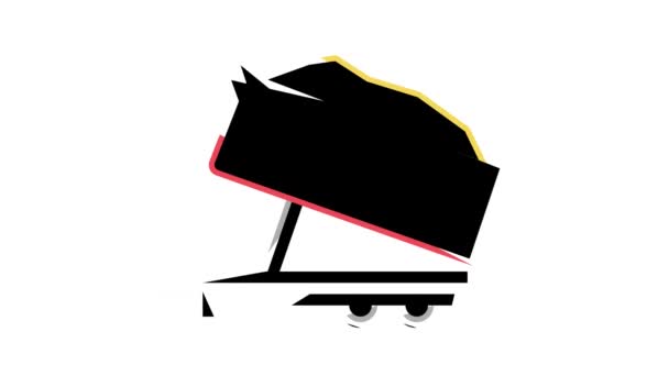 Zand vervoer trailer kleur pictogram animatie — Stockvideo