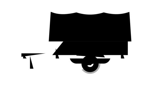 Transport släpvagn färg ikon animation — Stockvideo