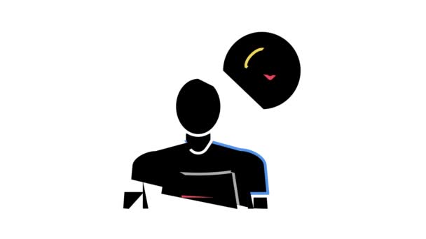 Rengöringsservice arbetare färg ikon animation — Stockvideo