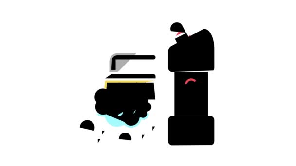 Escova e limpeza de animação ícone de cor líquida — Vídeo de Stock