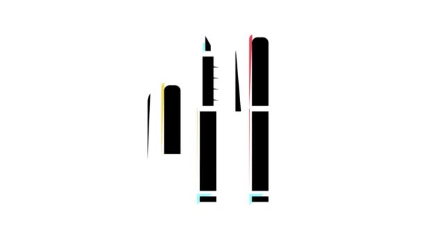 Insulin tragbarer Stift Spritze Farb-Symbol Animation — Stockvideo