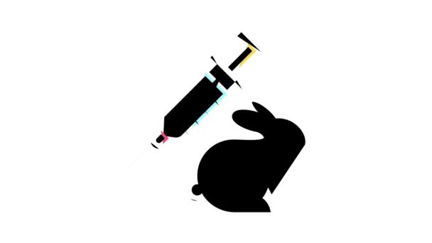Animación icono de color animal jeringa — Vídeos de Stock