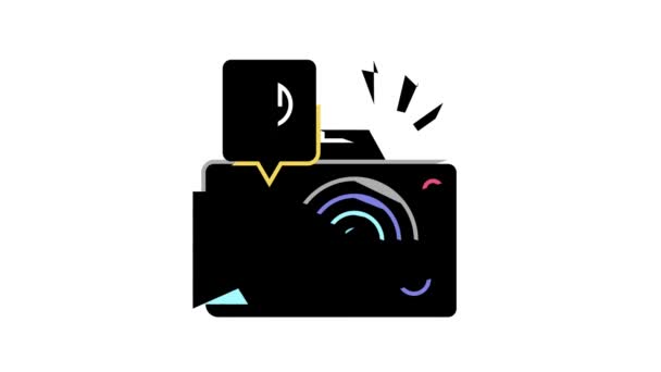 Photo camera repair color icon animation — Stock Video