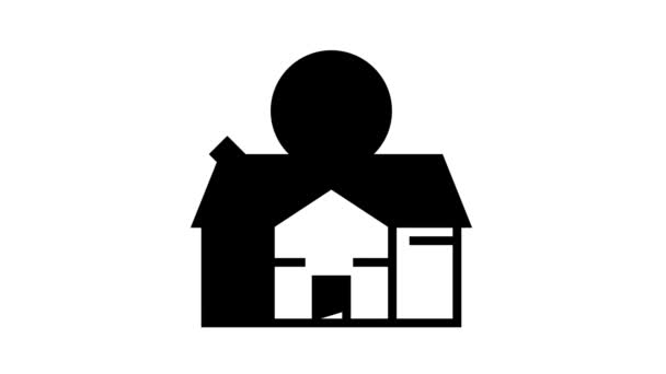 Maison nettoyage ligne icône animation — Video