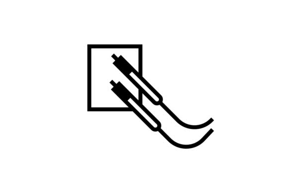 Lödmetall och reparation elektronisk line ikon animation — Stockvideo