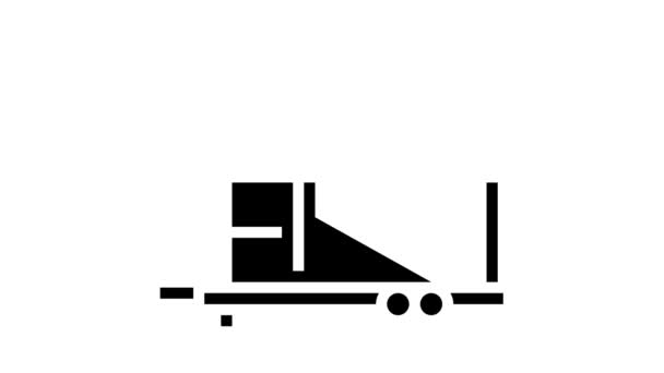 Industrie product transport trailer glyph pictogram animatie — Stockvideo