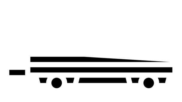Productos agrícolas transporte remolque glifo icono animación — Vídeos de Stock