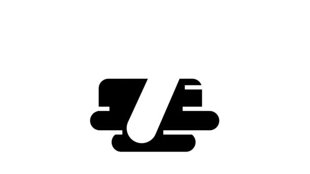 Zeven nummer glyph pictogram animatie — Stockvideo