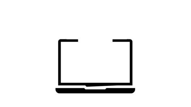 Laptop reparatie glyph pictogram animatie — Stockvideo