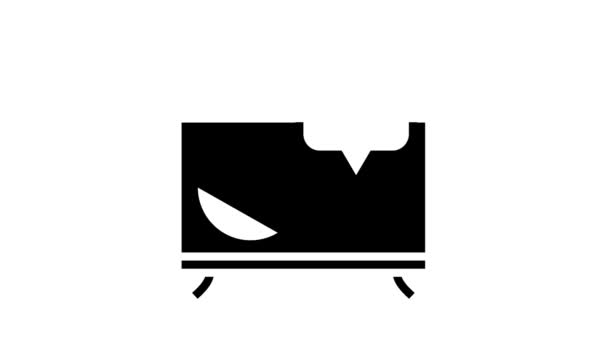 Tv reparatie glyph icoon animatie — Stockvideo
