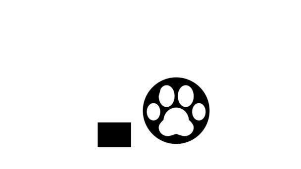 Amor animal glifo ícone animação — Vídeo de Stock