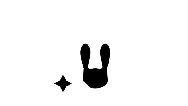 Amor coelho glifo ícone animação — Vídeo de Stock
