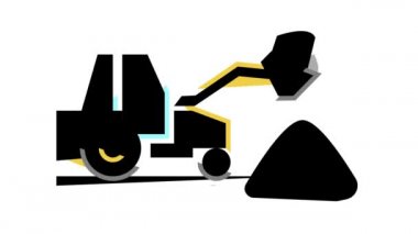 Çekici taş çakıl taşı yükleme makinesi renk simgesi canlandırması