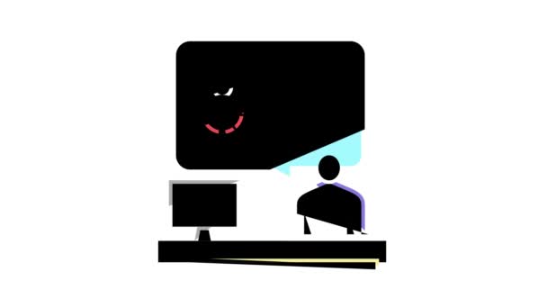 Sysadmin informatie over virus kleur pictogram animatie — Stockvideo
