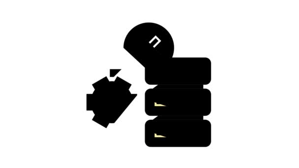 Debugging servers kleur pictogram animatie — Stockvideo