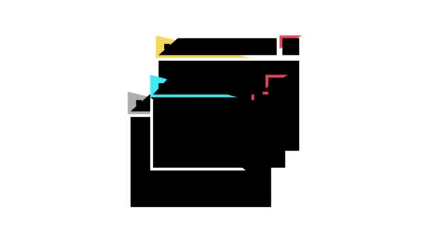Código janelas cor ícone animação — Vídeo de Stock