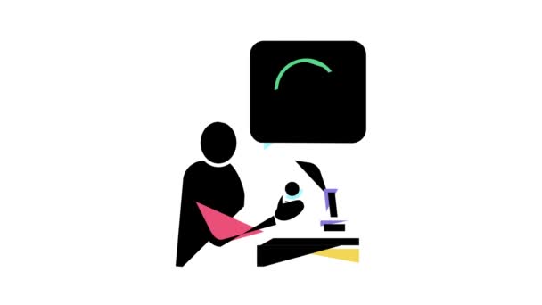 Lotería host color icono de animación — Vídeos de Stock