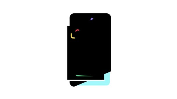 Telefoon applicatie lotto kleur pictogram animatie — Stockvideo