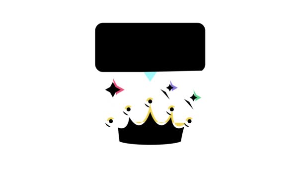 Winner crown lotto color icon animation — Stock Video