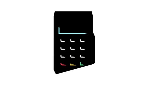Mobile pos terminale icona a colori animazione — Video Stock