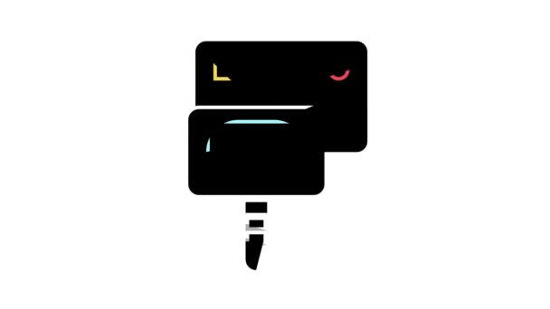 Tarjeta de pago pos terminal de color icono de animación — Vídeos de Stock