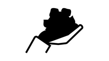 El ele tutuşan taş çizgi simgesi canlandırması