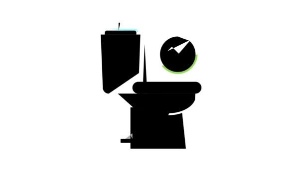 Goede stoelgang, toilet toilet kleur pictogram animatie — Stockvideo