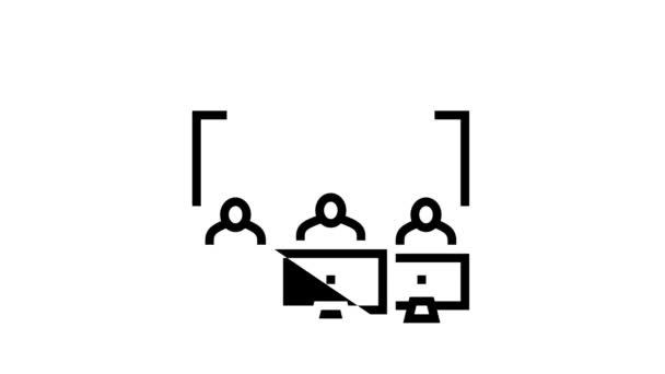 Codierung Teamwork Line Icon Animation — Stockvideo
